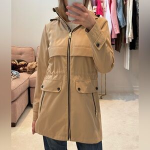 Michael Kors Beige Gold Rain Jacket Trench Coat XS